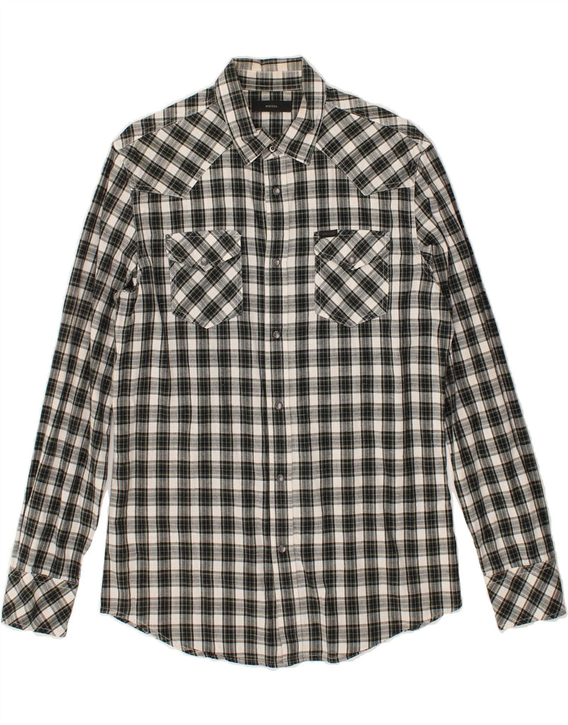 DIESEL Mens Shirt Medium Black Check Cotton | Vintage Diesel | Thrift | Second-Hand Diesel | Used Clothing | Messina Hembry 