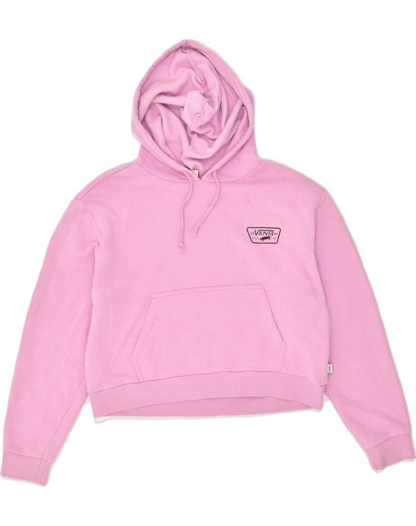 VANS Womens Graphic Hoodie Jumper UK 16 Large Pink Cotton | Vintage Vans | Thrift | Second-Hand Vans | Used Clothing | Messina Hembry 