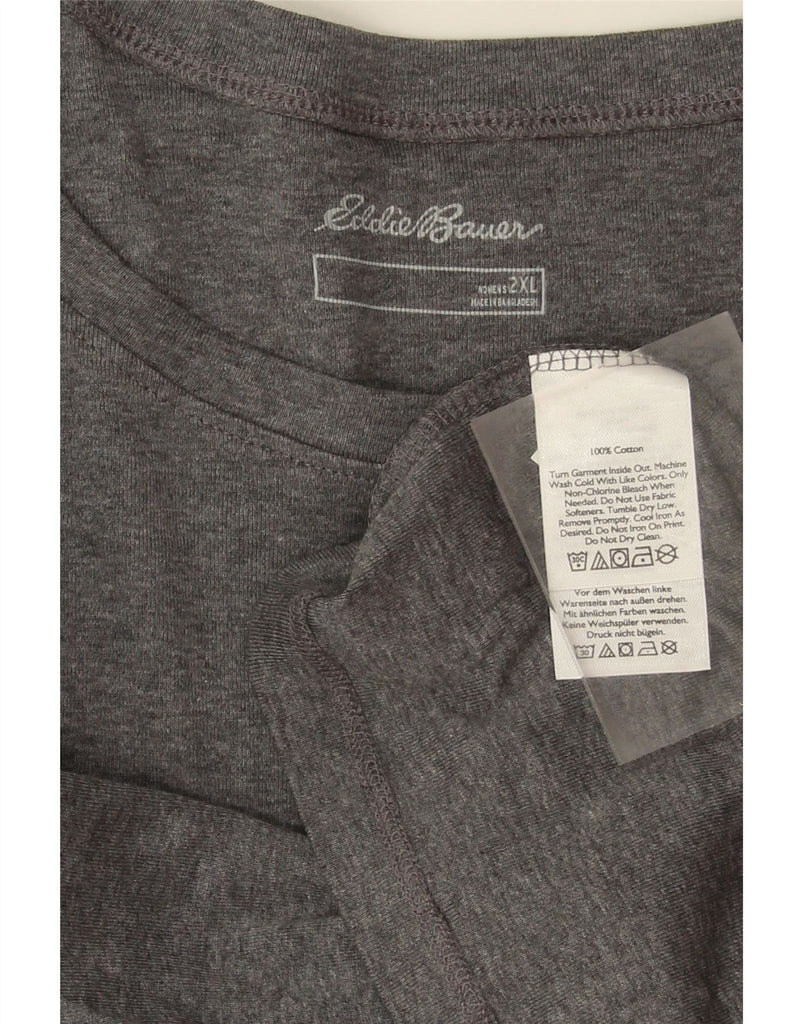 EDDIE BAUER Womens Top Long Sleeve UK 20 2XL Grey Cotton Vintage Eddie Bauer and Second-Hand Eddie Bauer from Messina Hembry 