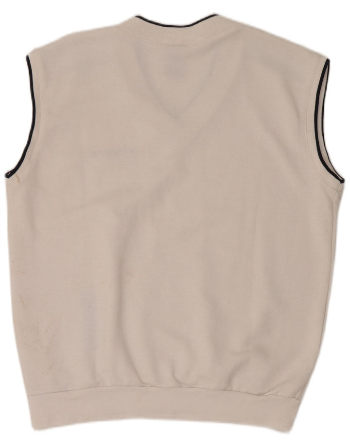Lotto Mens Graphic Sleeveless Sweatshirt Jumper Medium White Geometric