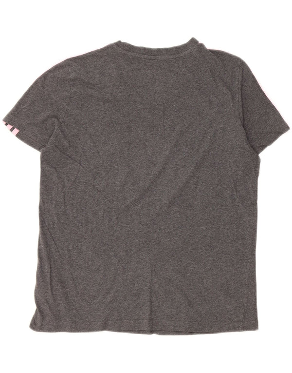 Adidas Womens Crop T-Shirt Top UK 20/22 XL Grey Cotton
