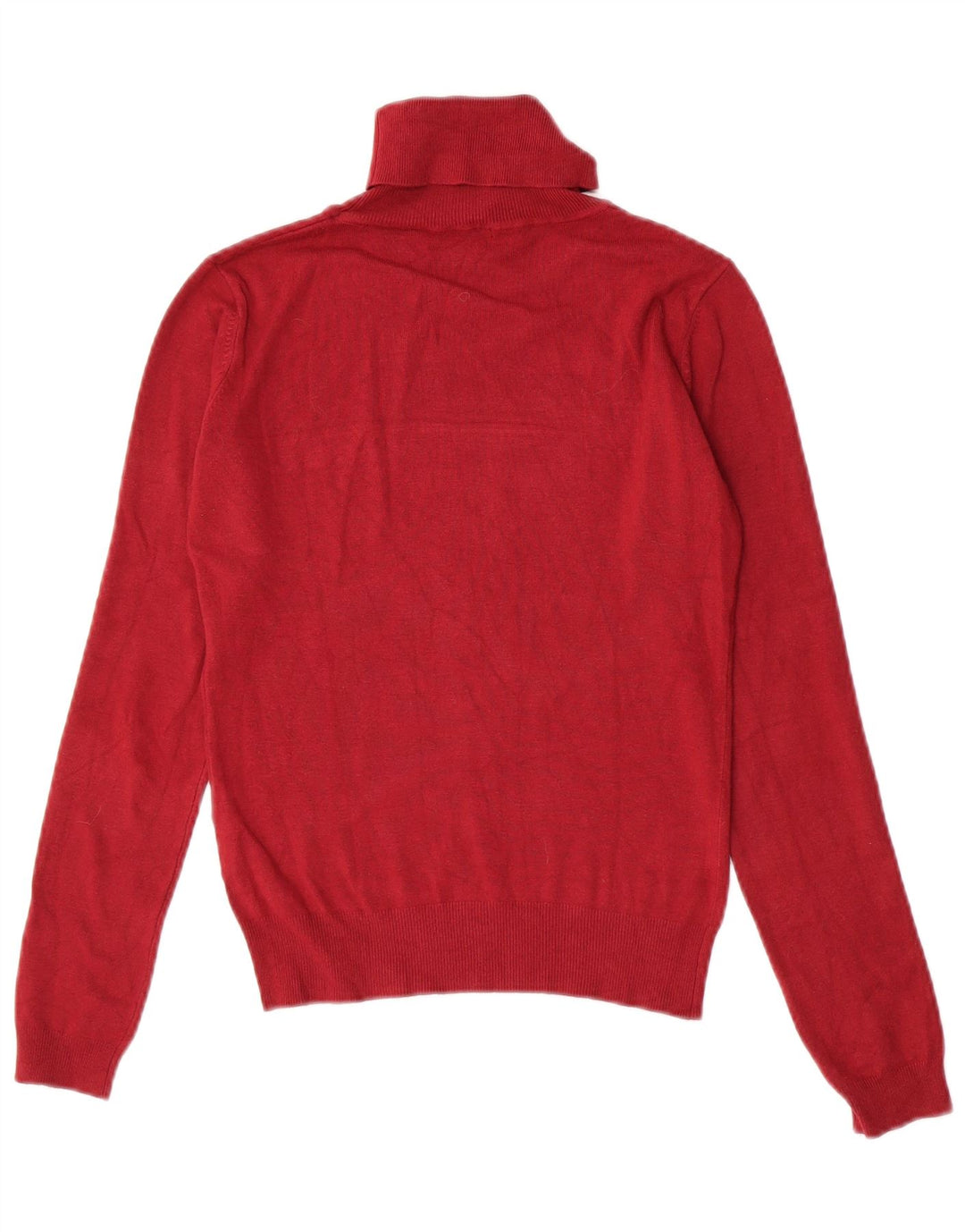 Guess Womens Graphic Roll Neck Jumper Sweater UK 10 Small Red
