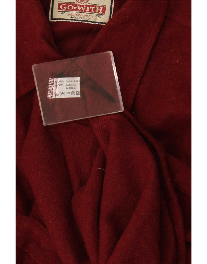 Vintage Mens Knit Shirt XL Burgundy Wool