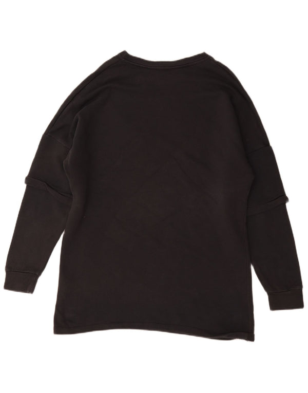 Zara Mens Sweatshirt Jumper Small Black Cotton