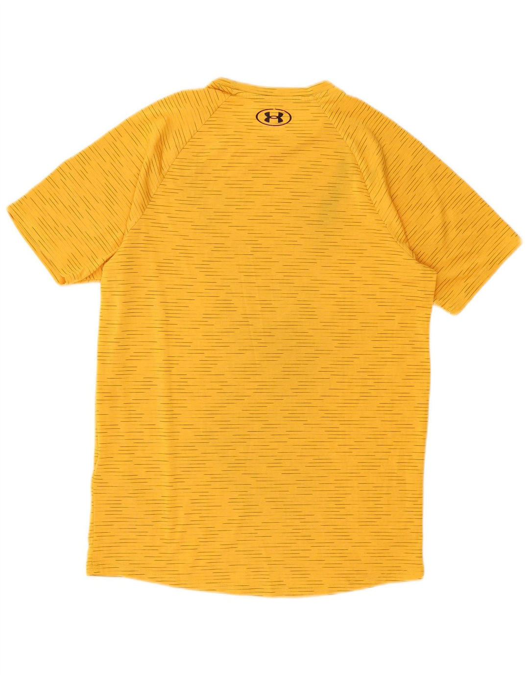 Under Armour Mens T-Shirt Top Small Yellow Striped Polyester