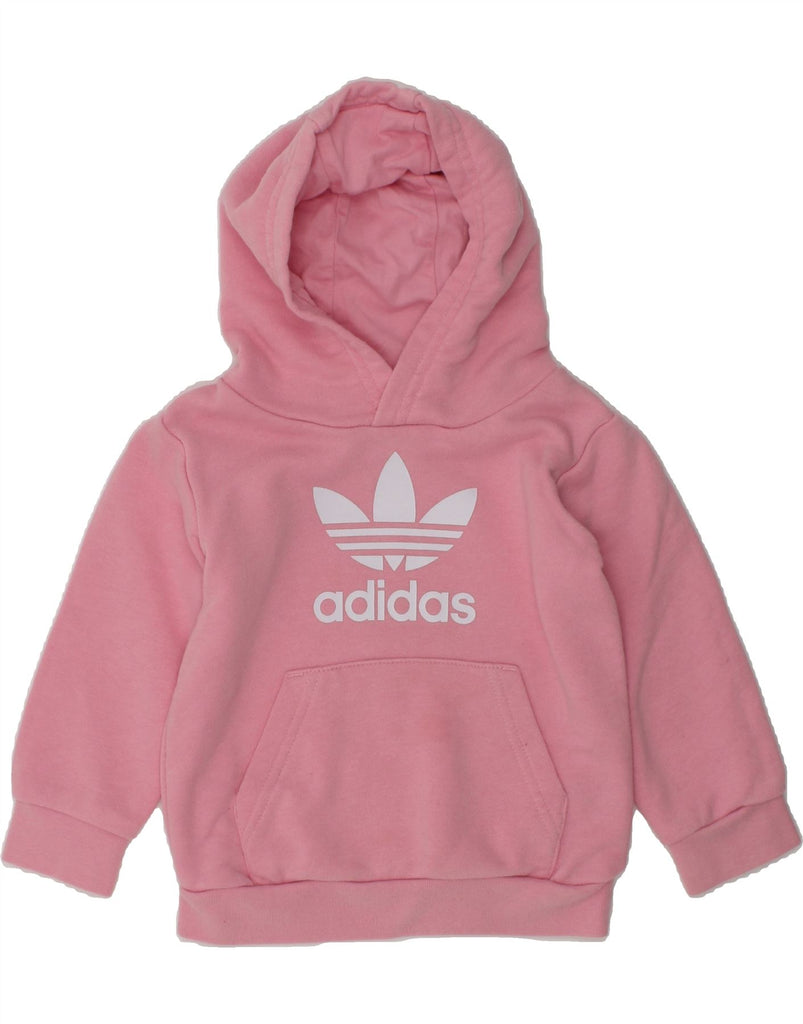 ADIDAS Baby Girls Graphic Hoodie Jumper 9-12 Months Pink Cotton | Vintage Adidas | Thrift | Second-Hand Adidas | Used Clothing | Messina Hembry 