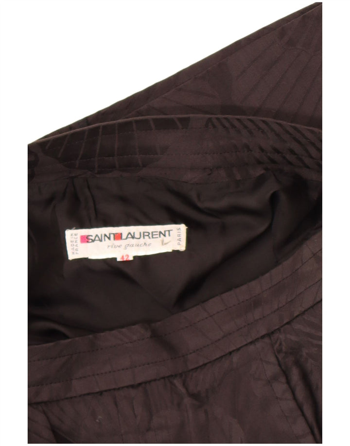 Saint Laurent Womens Straight Skirt IT 42 Medium W30 Black Floral Designer
