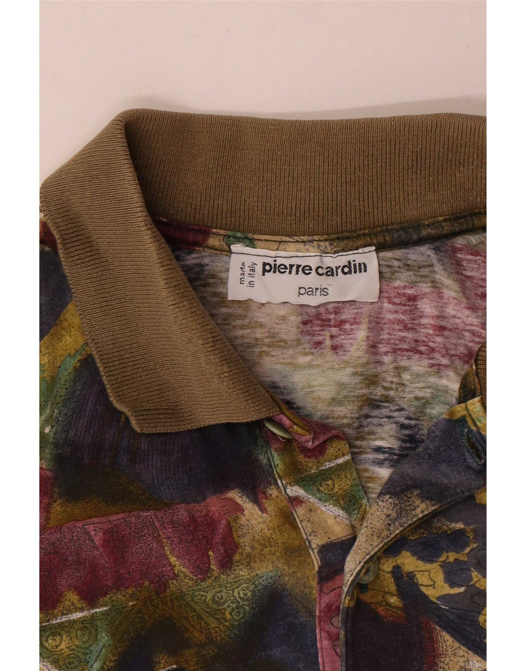 Pierre Cardin Mens Graphic Polo Shirt Medium Multicoloured Geometric Cotton