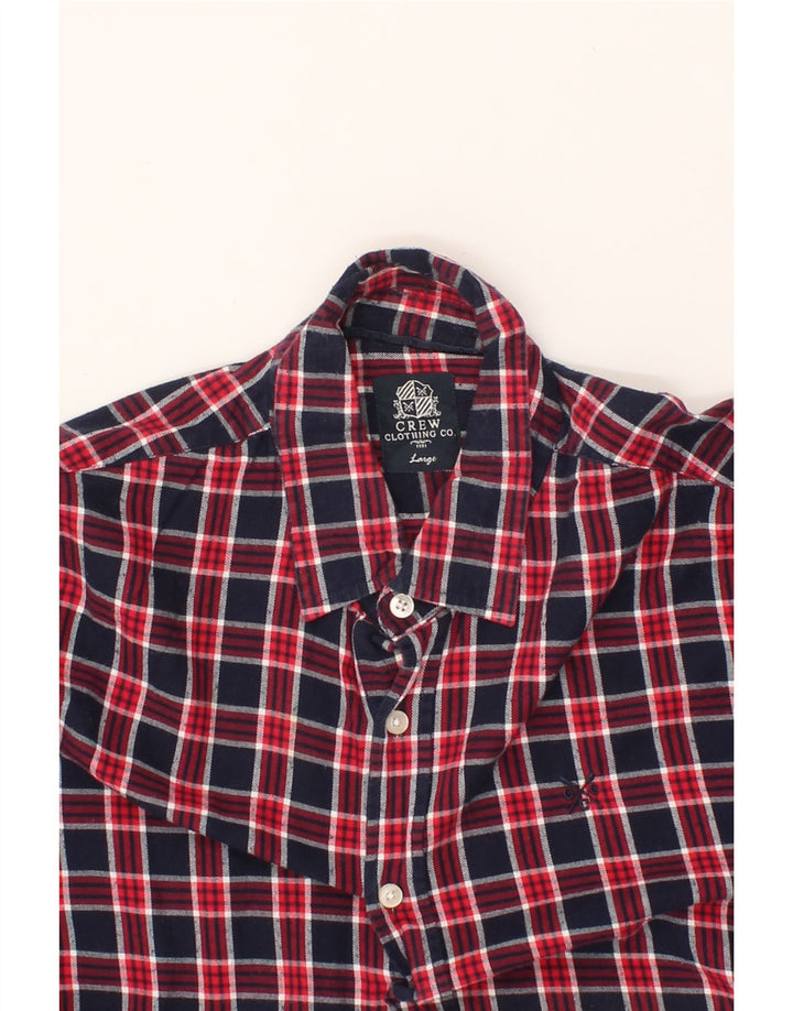 J. CREW Mens Flannel Shirt Large Red Check Cotton Vintage J. Crew and Second-Hand J. Crew from Messina Hembry 