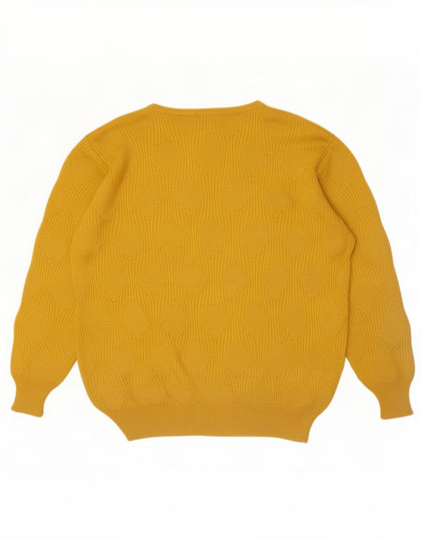 Mamut Moden Womens Boat Neck Jumper Sweater UK 16 Large Yellow Viscose