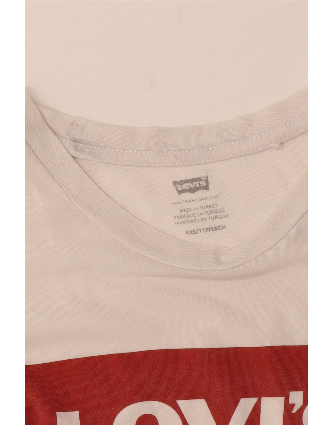 Levi's Womens Graphic T-Shirt Top UK 2 2XS White