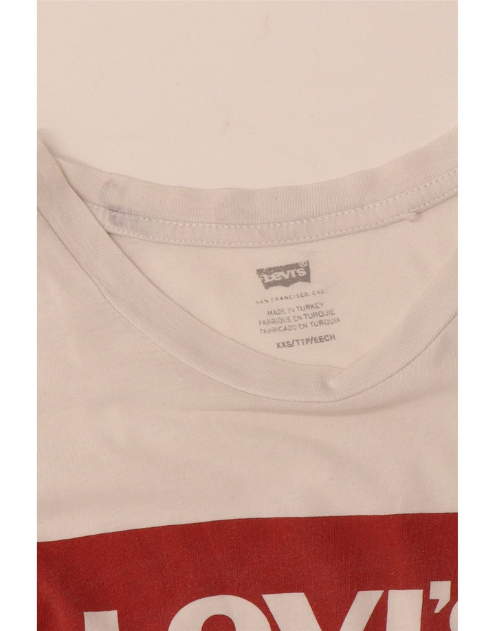Levi's Womens Graphic T-Shirt Top UK 2 2XS White