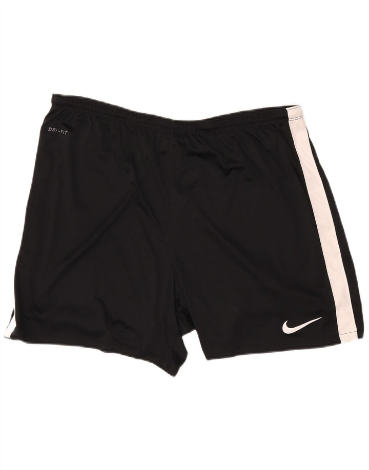 NIKE Mens Dri Fit Sport Shorts XL Black Colourblock Polyester