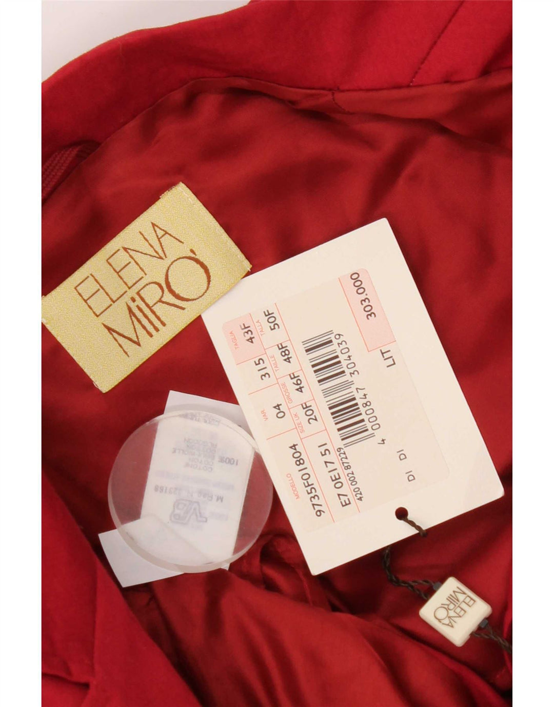 ELENA MIRO Womens Oversized Short Sleeve Blazer Jacket IT 44 Medium Red