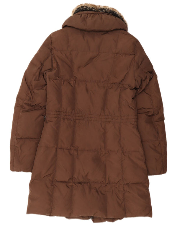 Geox Womens Padded Coat UK 8 Small Brown Polyester