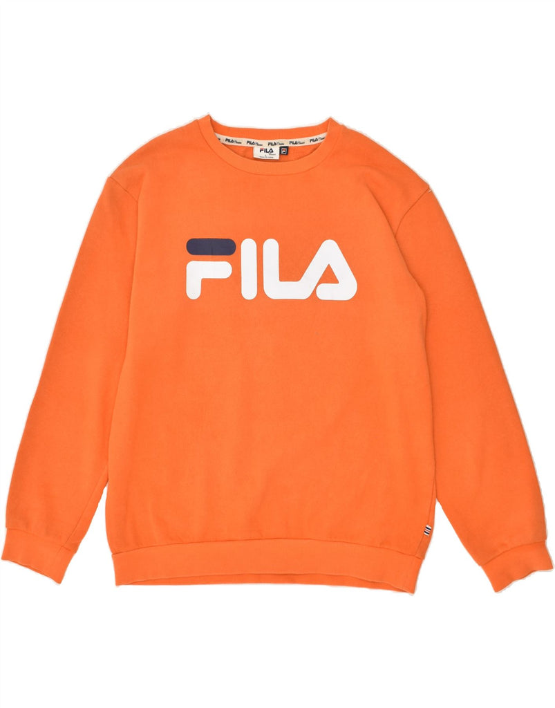FILA Mens Classic Graphic Sweatshirt Jumper Large Orange Cotton | Vintage Fila | Thrift | Second-Hand Fila | Used Clothing | Messina Hembry 