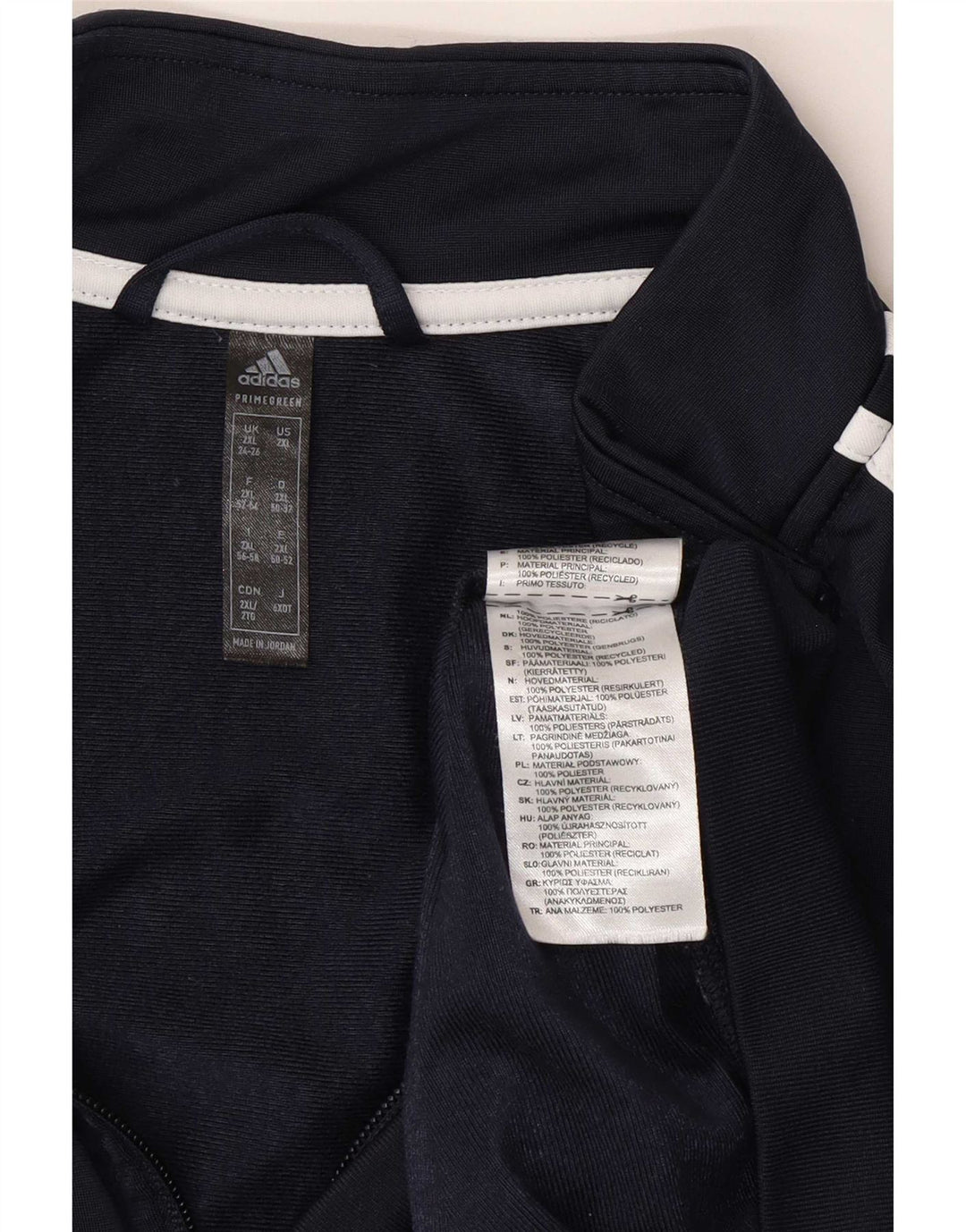 Adidas Womens Tracksuit Top Jacket UK 24/26 2XL Navy Blue Polyester