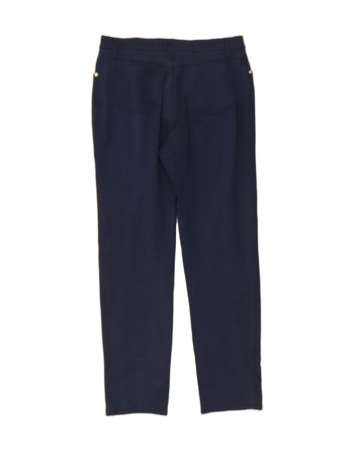 ROCCOBAROCCO Mens Slim Casual Trousers W33 L30 Navy Blue Polyester Vintage Roccobarocco and Second-Hand Roccobarocco from Messina Hembry 
