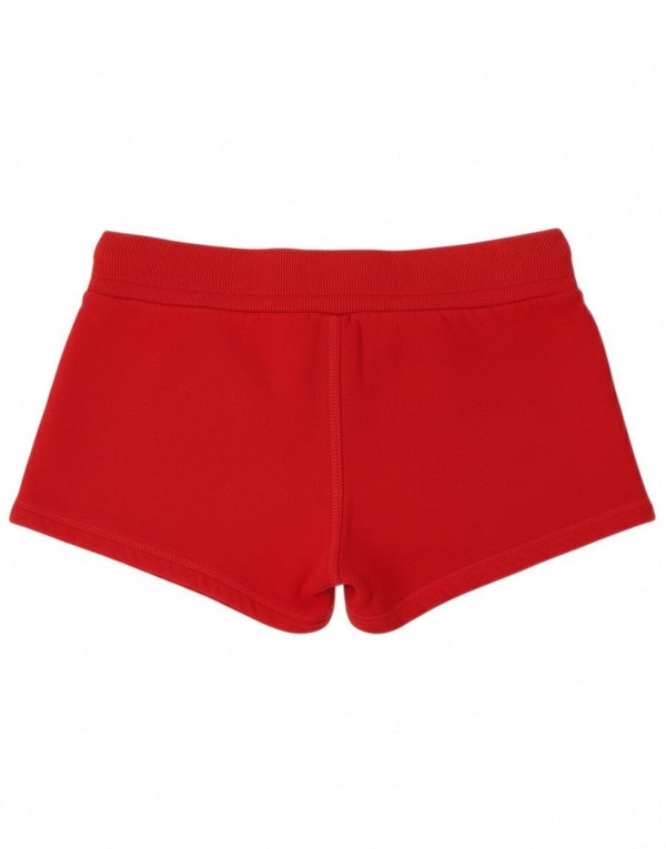 Superdry Womens Track & Field Graphic Sport Shorts UK 10 Small Red Cotton