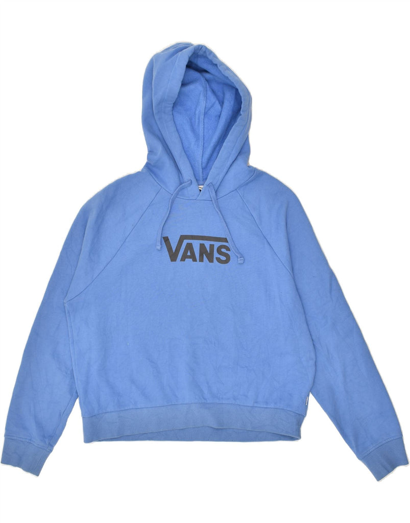 VANS Womens Graphic Hoodie Jumper UK 10 Small Blue | Vintage Vans | Thrift | Second-Hand Vans | Used Clothing | Messina Hembry 