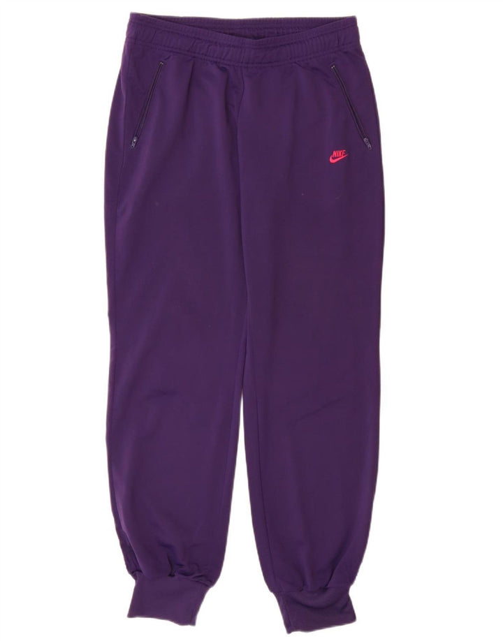 NIKE Womens Tracksuit Trousers Joggers UK 14 Medium  Purple Polyester