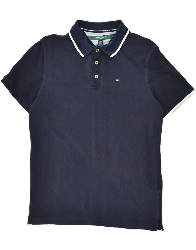 TOMMY HILFIGER Mens Golf Polo Shirt Medium Navy Blue Cotton | Vintage Tommy Hilfiger | Thrift | Second-Hand Tommy Hilfiger | Used Clothing | Messina Hembry 