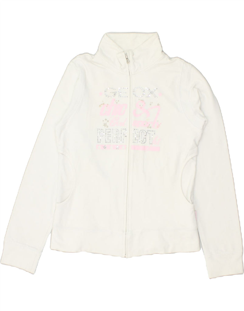 GEOX Girls Graphic Tracksuit Top Jacket 13-14 Years White Cotton | Vintage Geox | Thrift | Second-Hand Geox | Used Clothing | Messina Hembry 