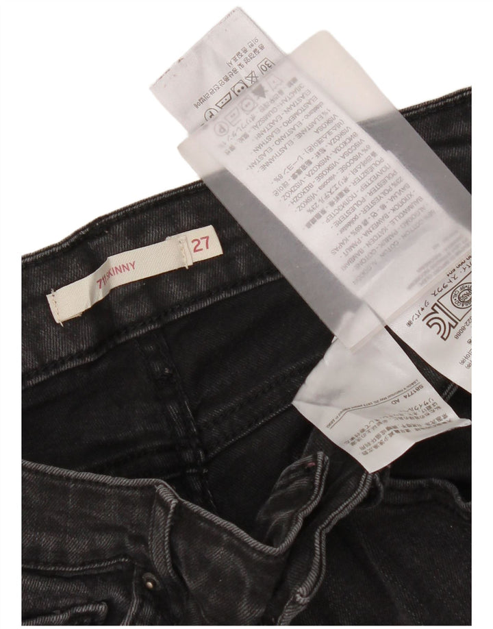 Levi's Womens 711 Skinny Jeans W27 L30 Grey Cotton
