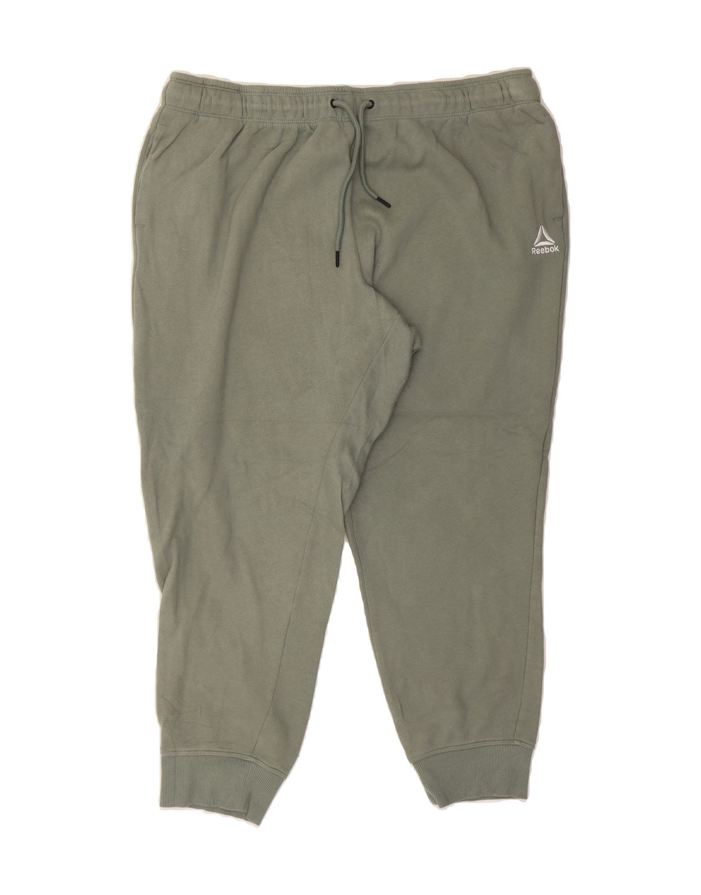 REEBOK Mens Tracksuit Trousers Joggers 2XL Green Cotton Vintage