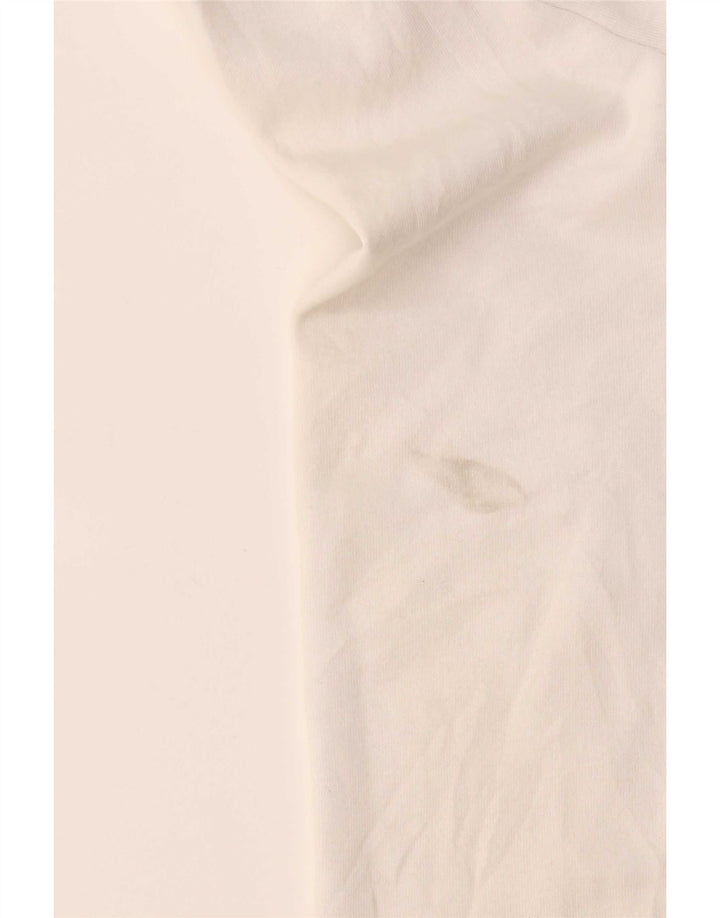 Nautica Womens Top Long Sleeve UK 14 Medium White Colourblock Cotton