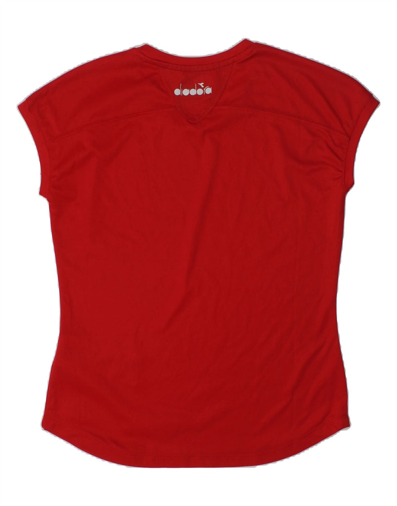 DIADORA Girls Graphic T-Shirt Top 13-14 Years XL Red Polyester | Vintage Diadora | Thrift | Second-Hand Diadora | Used Clothing | Messina Hembry 