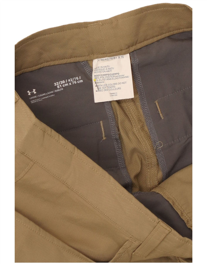 Under Armour Mens Straight Casual Trousers W32 L30 Beige Polyester