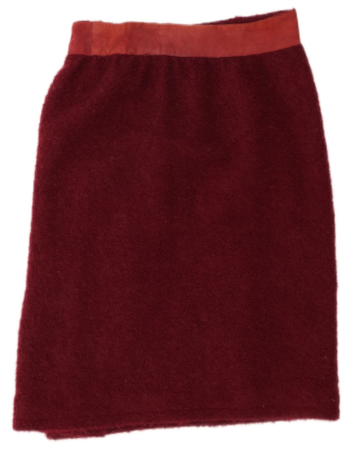 Alberta Ferretti Womens Straight Skirt W30 Medium Burgundy