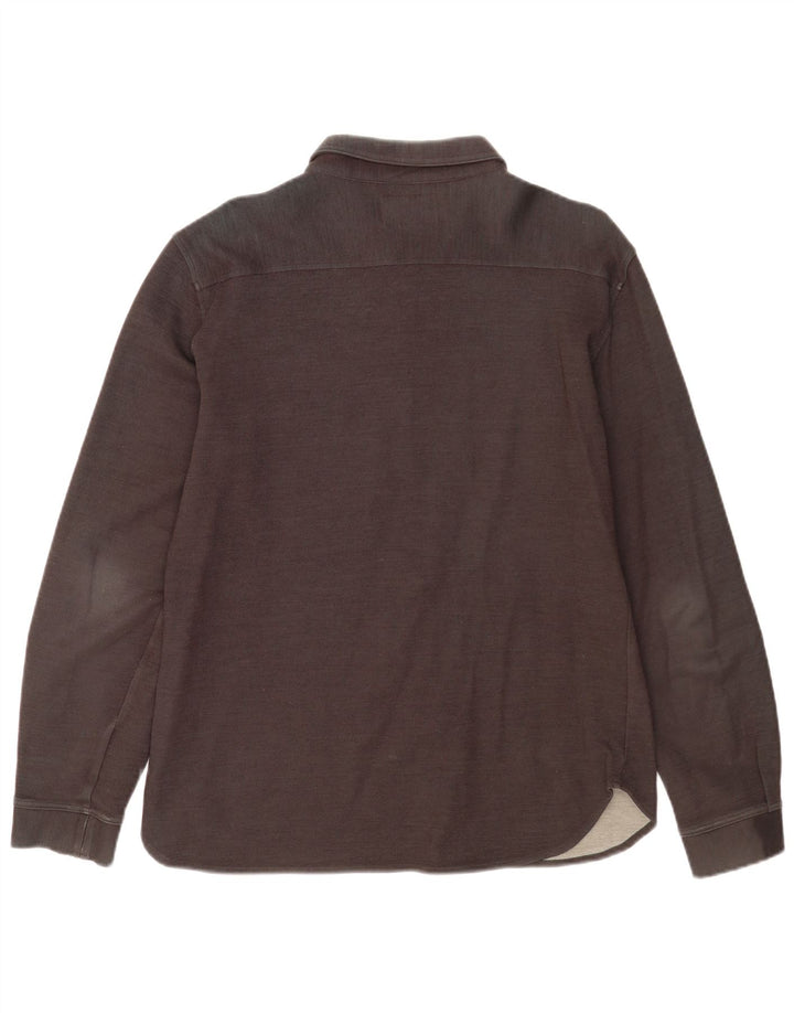 Armani Jeans Mens Shirt 2XL Brown Wool
