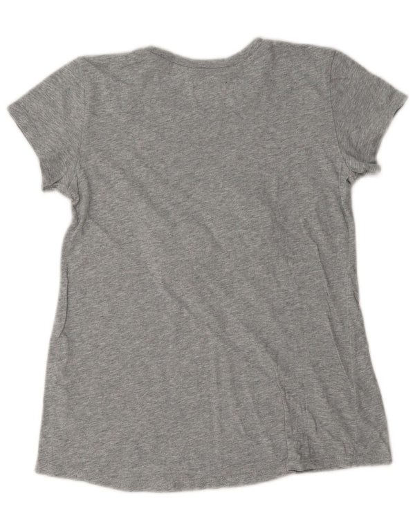 Benetton Womens Graphic T-Shirt Top UK 12 Medium Grey