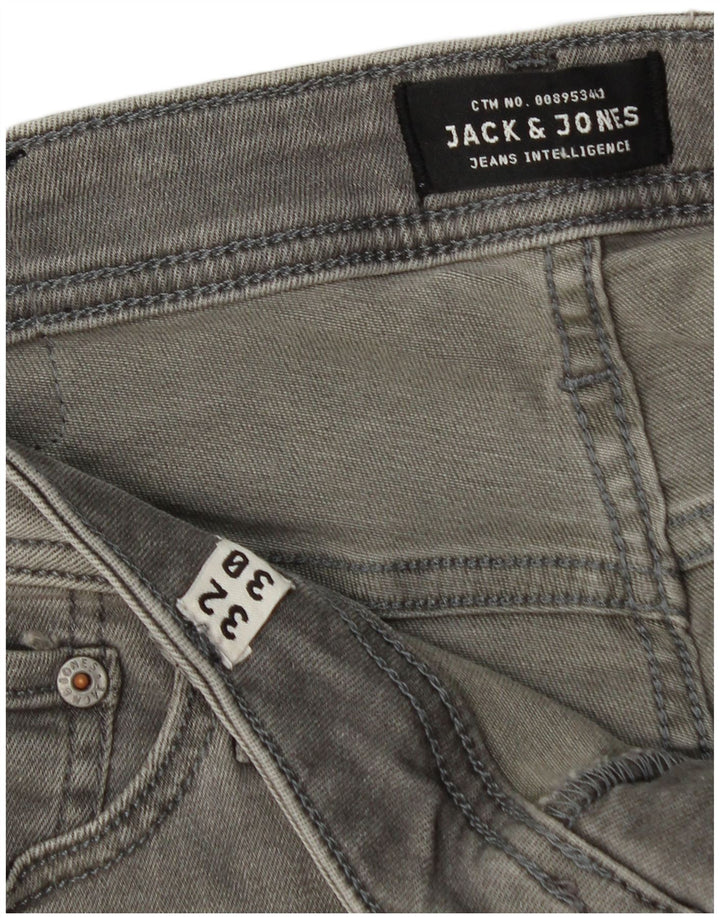 Jack & Jones Mens Liam Skinny Jeans W32 L30 Grey Cotton