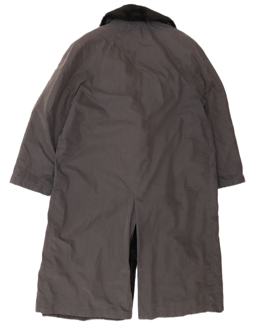 Luisa Spagnoli Womens Double Breasted Coat UK 14 Medium Grey Cotton