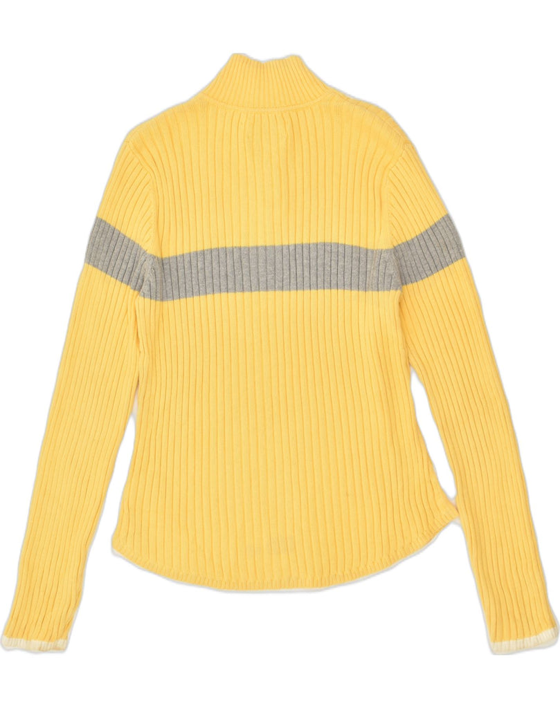 TOMMY HILFIGER Womens Button Neck Jumper Sweater UK 14 Large Yellow | Vintage Tommy Hilfiger | Thrift | Second-Hand Tommy Hilfiger | Used Clothing | Messina Hembry 