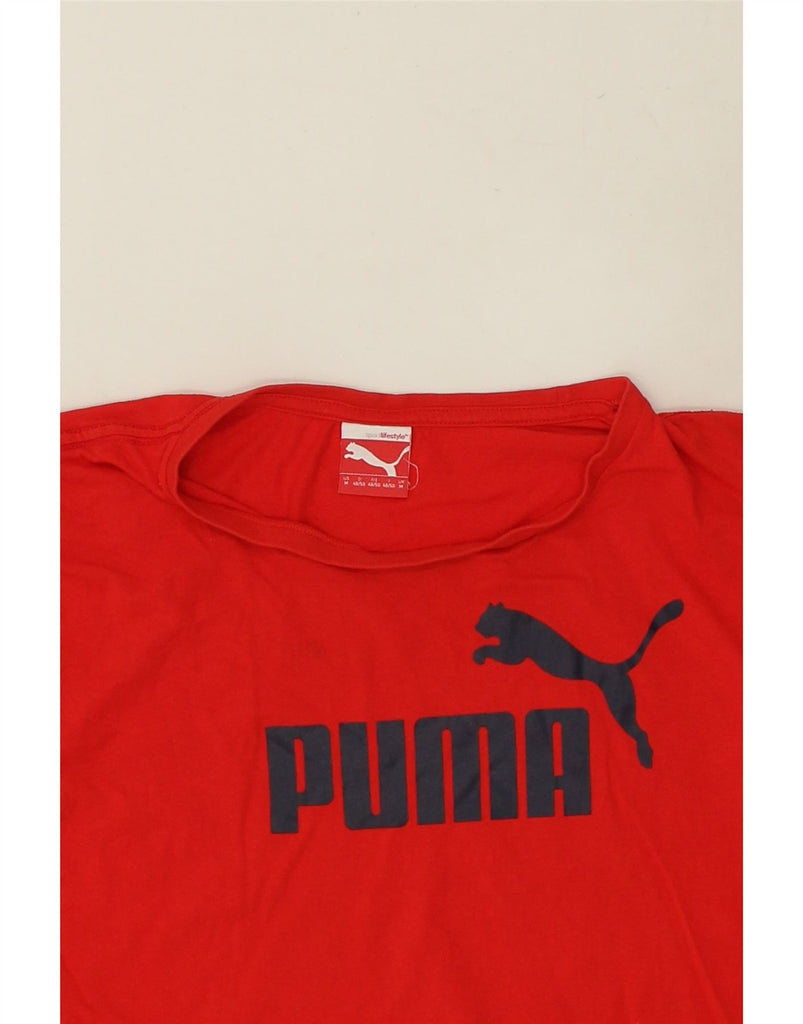 PUMA Mens Graphic T-Shirt Top Medium Red Cotton | Vintage Puma | Thrift | Second-Hand Puma | Used Clothing | Messina Hembry 