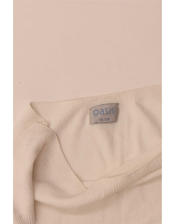 Oasis Womens Crop Blouse Top UK 10 Small White Viscose