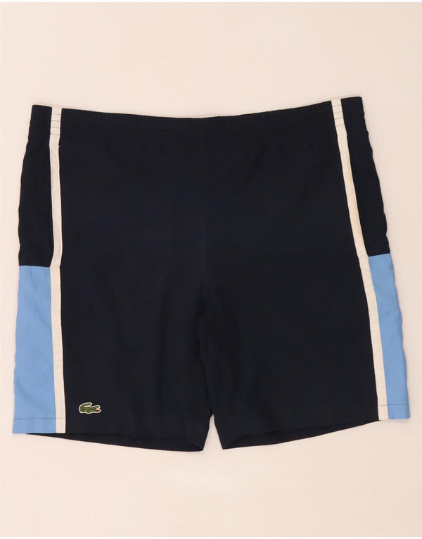 Lacoste Mens Sport Shorts Size 2 XS Navy Blue Colourblock Polyester