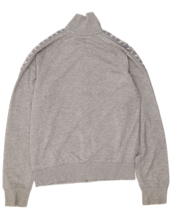 ADIDAS Womens Oversized Graphic Tracksuit Top Jacket UK 6 XS Grey Cotton