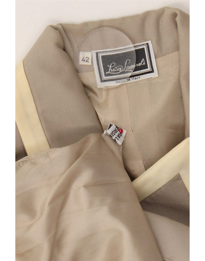 Luisa Spagnoli Womens Double Breasted Blazer Jacket IT 42 Medium Beige