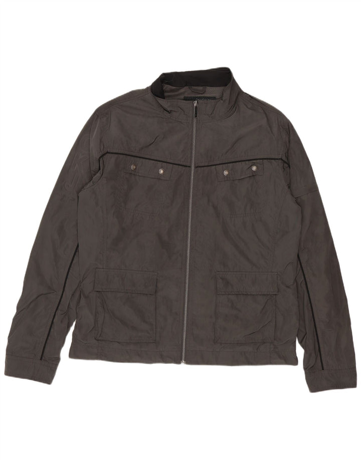 Calvin Klein Jeans Mens Graphic Utility Jacket UK 38 Medium Grey Polyester