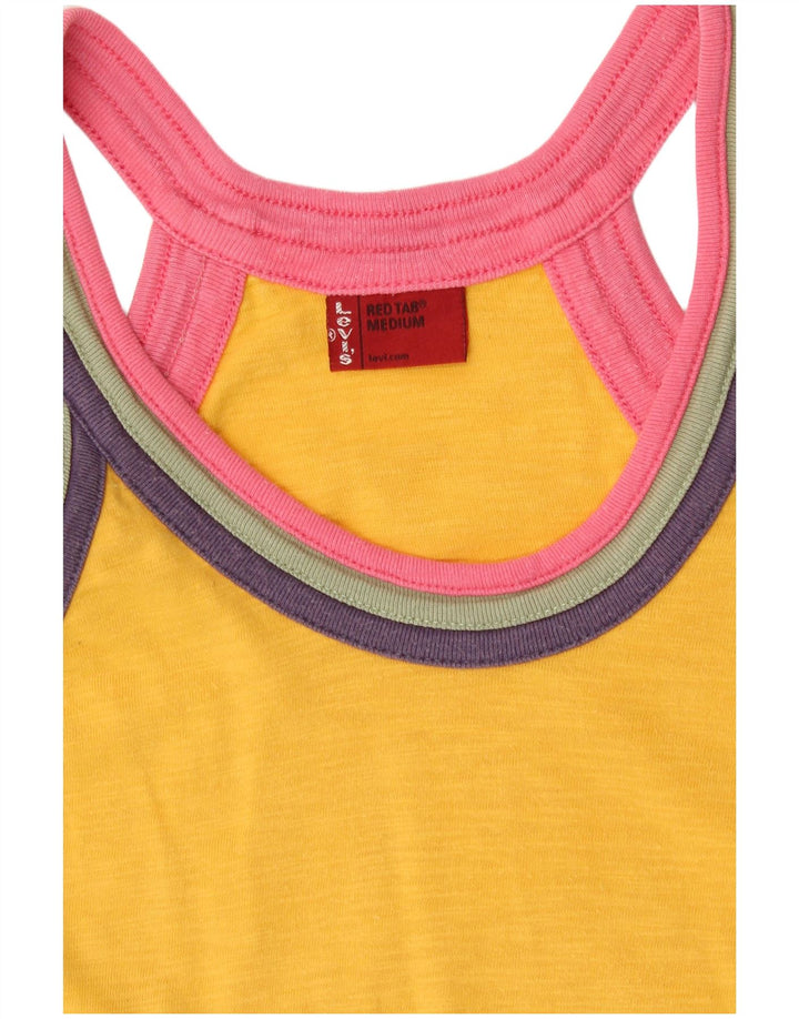 Levi's Womens Graphic Vest Top UK 14 Medium Yellow