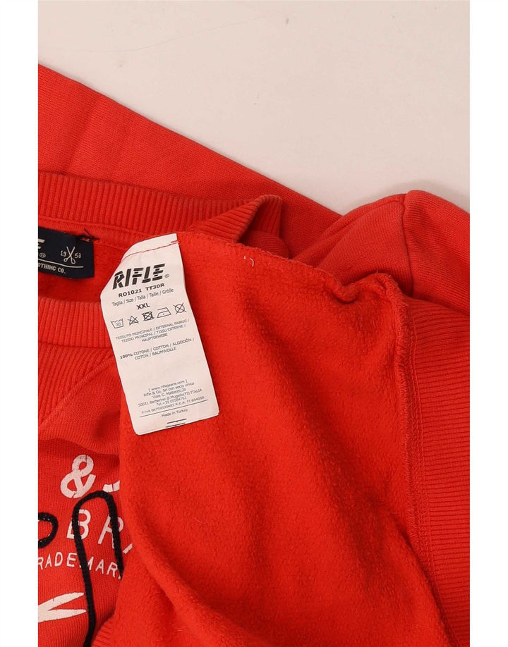Rifle Mens Graphic Sweatshirt Jumper 2XL Red Cotton