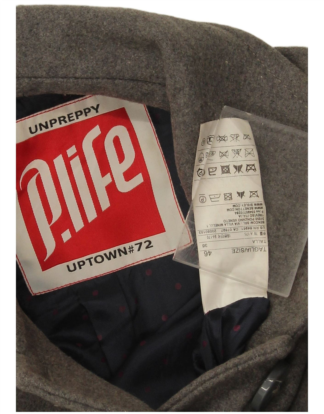 Playlife Womens Overcoat IT 46 Large Grey Wool