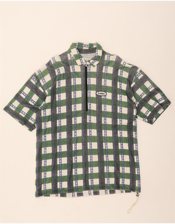 Loffler Mens Polo Shirt Large Green Check