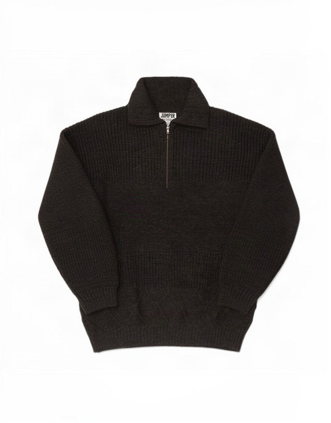 Vintage Mens Polo Neck Jumper Sweater Medium Grey Wool