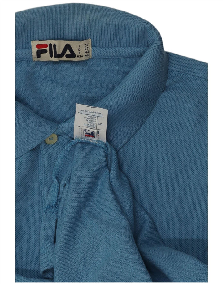 Fila Mens Polo Shirt IT 52 Large Blue Cotton